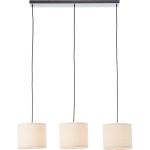 Brilliant Teddy Pendelleuchte Metall Textil Beige | Geeignet für 3x E27